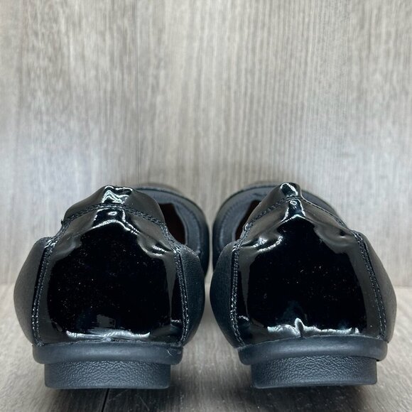 Josef Seibel Pippa 07 Ballet Flat Shoes Women Sz 37 Slip On Patent Leather Black - Picture 5 of 12